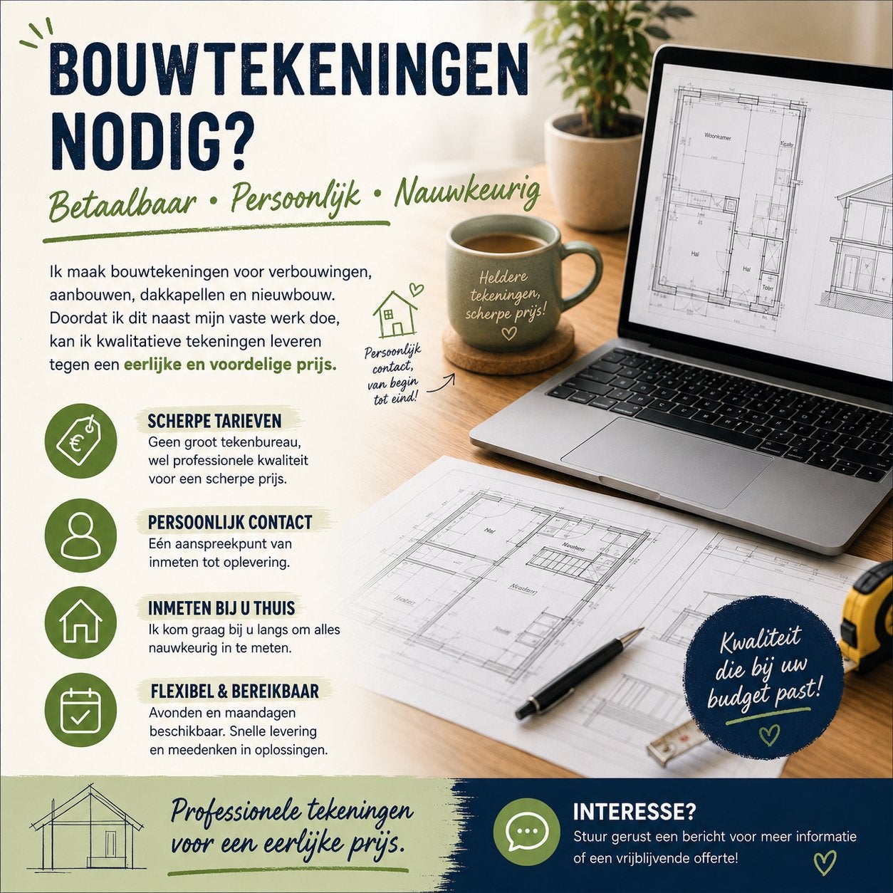 Bouwtekeningen | vergunning, aanbouw, Dakkapel & Verbouwing, Bouwtekeningen
