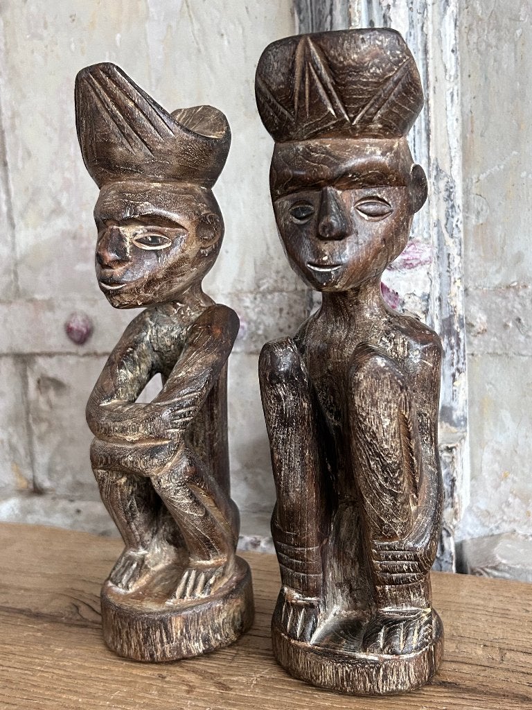 Mangbetu-beelden uit Congo - Afrikaans houtsnijwerk, Ophalen of Verzenden