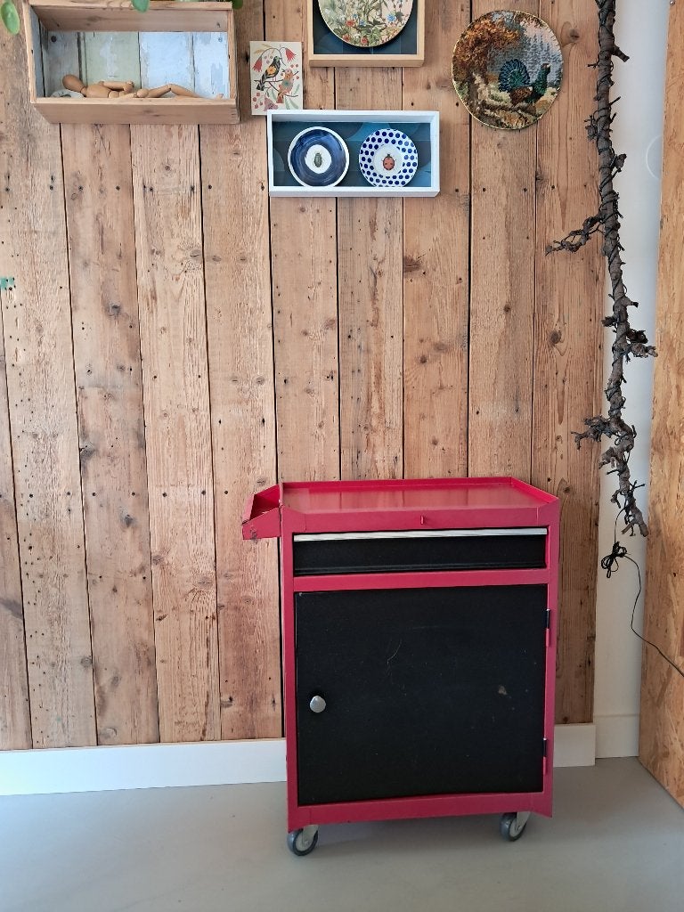 Bijzonder industrieel  trolley rolkastje  metaal, Huis en Inrichting, Ophalen, Gebruikt