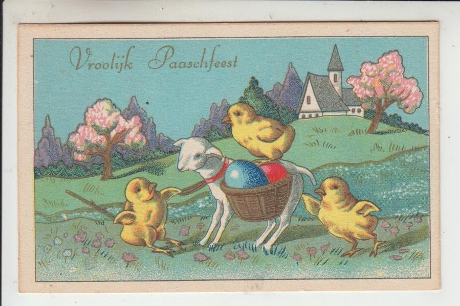 Pasen 06, Ophalen of Verzenden, 1940 tot 1960, Ongelopen, Feest(dag)