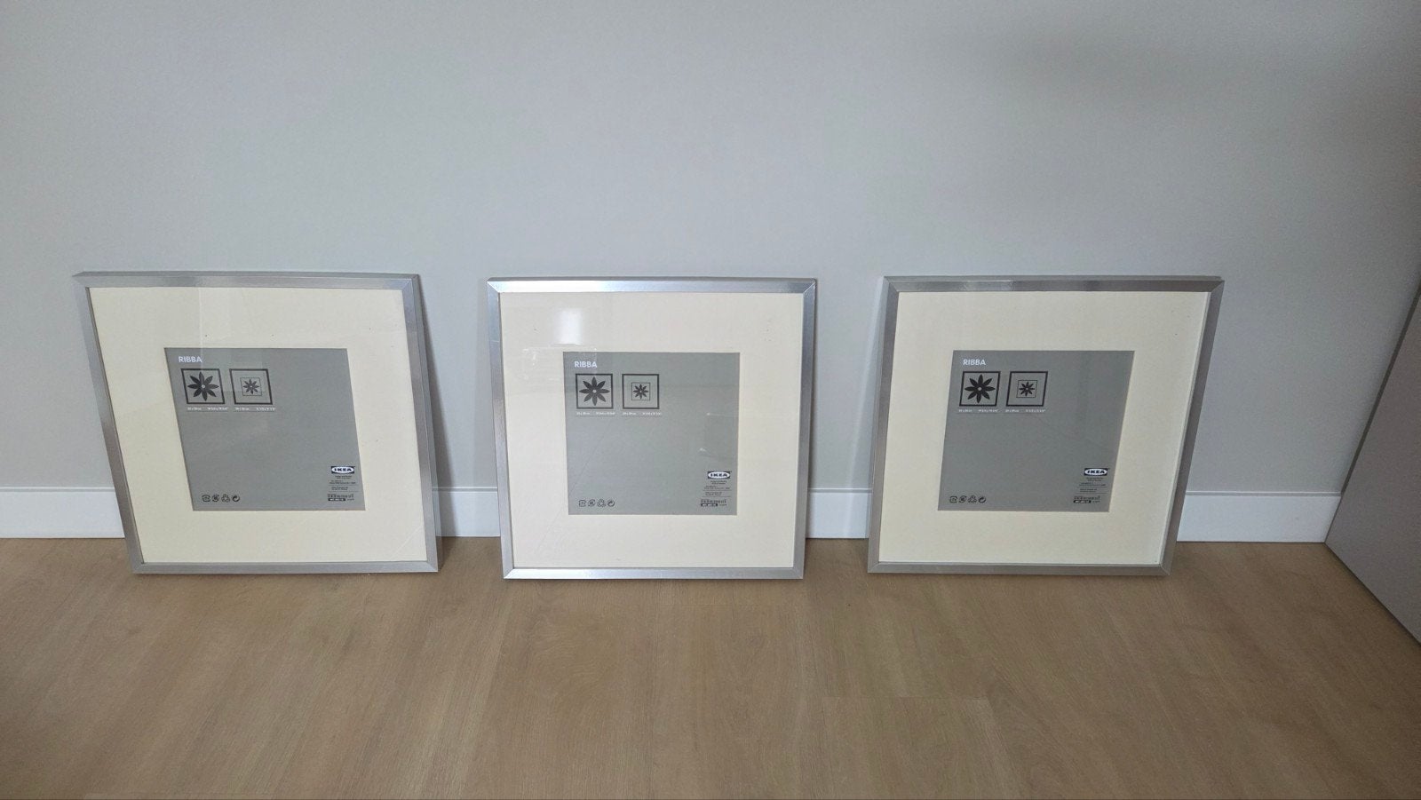 IKEA RIBBA Fotolijst met passe-partout - Zilverkleurig, Ophalen, Gebruikt, Met ophangsysteem, Fotolijst