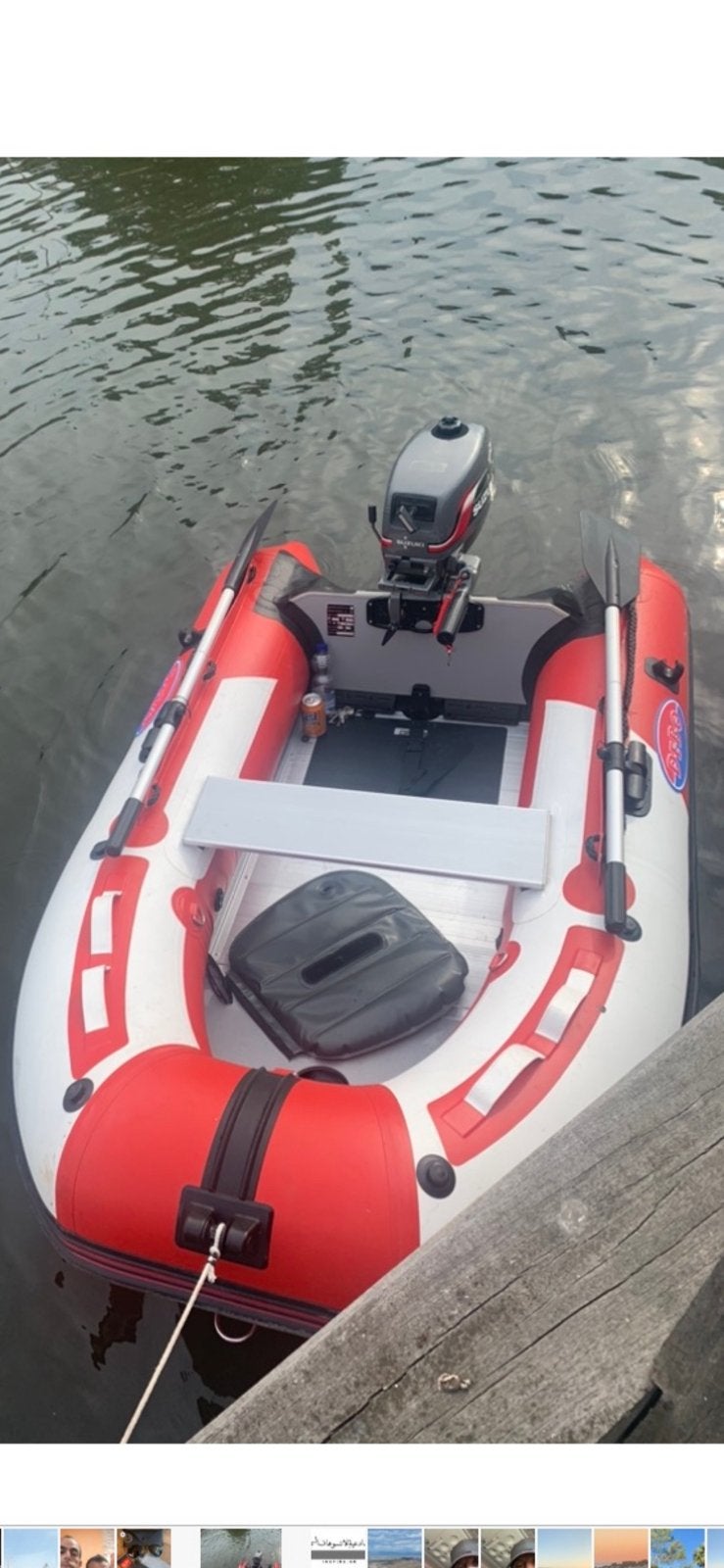 Rubbere boog met motor 4 pk, Watersport en Boten, Rubberboten, Ophalen, Zo goed als nieuw
