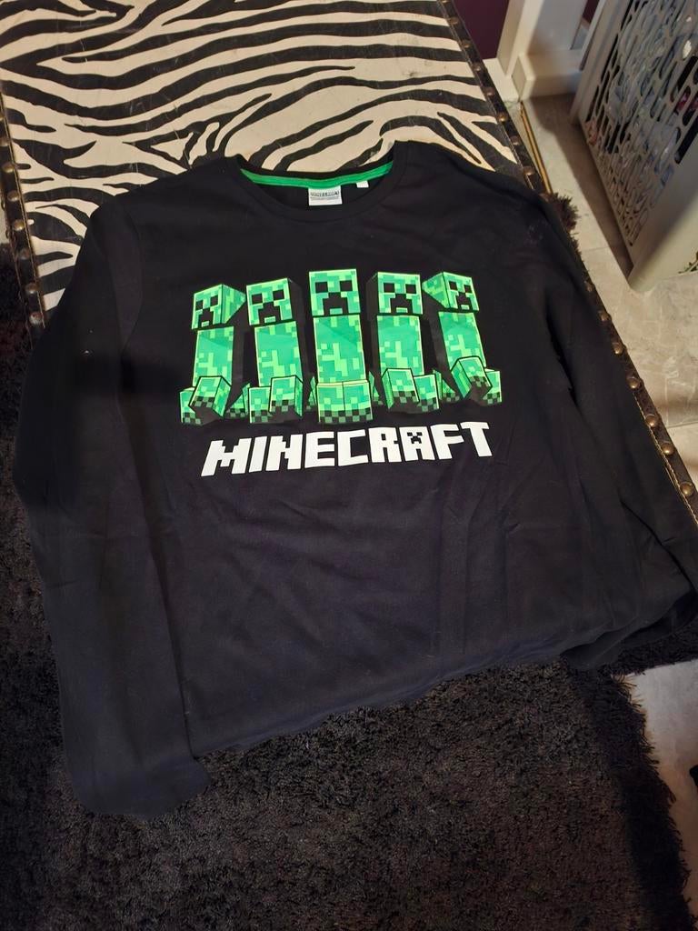 Minecraft T-shirt met lange mouwen - Zwart 170/176, Ophalen of Verzenden, Gebruikt, Minecraft, Jongen