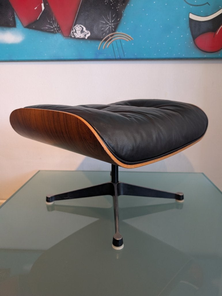 Charles & Ray Eames Lounge Chair Ottoman 671 | Miller, Gebruikt, Mid Century Design, 50 tot 75 cm, Ophalen of Verzenden