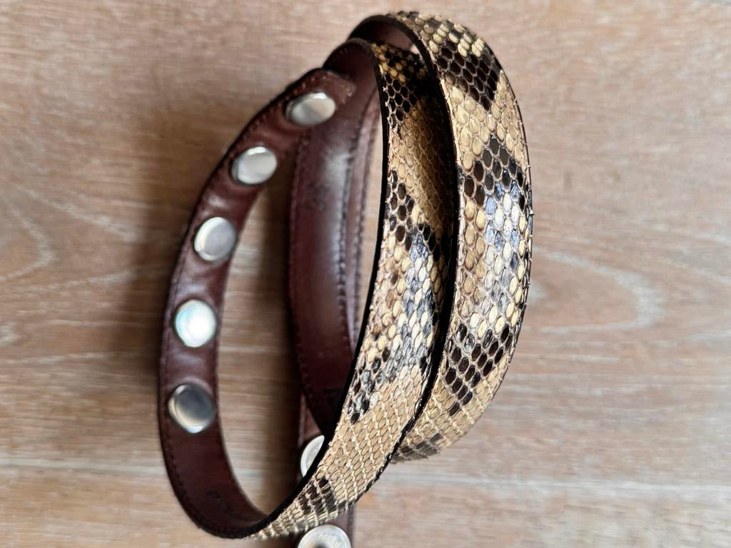 Noosa riem slangenprint genua leer 85 cm, Overige kleuren, 100 cm of meer, Echt leder, Ophalen of Verzenden