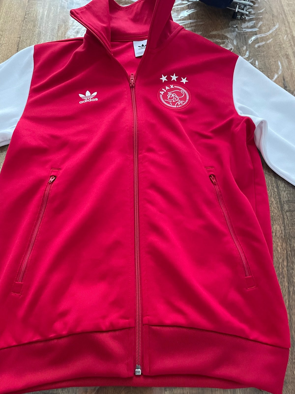 Ajax Adidas Trainingsjack Maat M, Maat 48/50 (M), Ophalen of Verzenden, Zo goed als nieuw, Voetbal