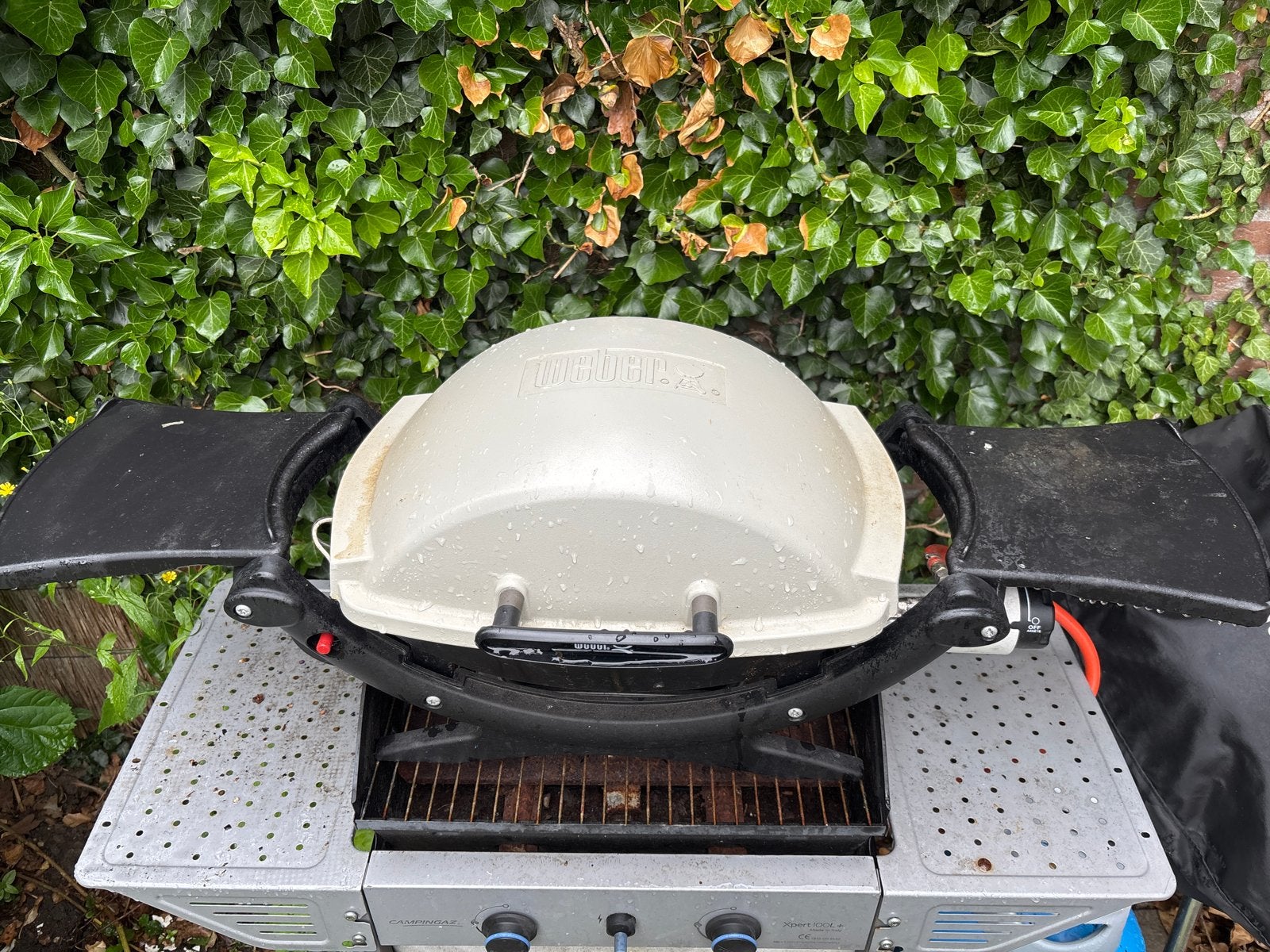 Weber Q2000 gasbarbecue met hoes en gasfles, Tuin en Terras, Gasbarbecues, Ophalen, Gebruikt