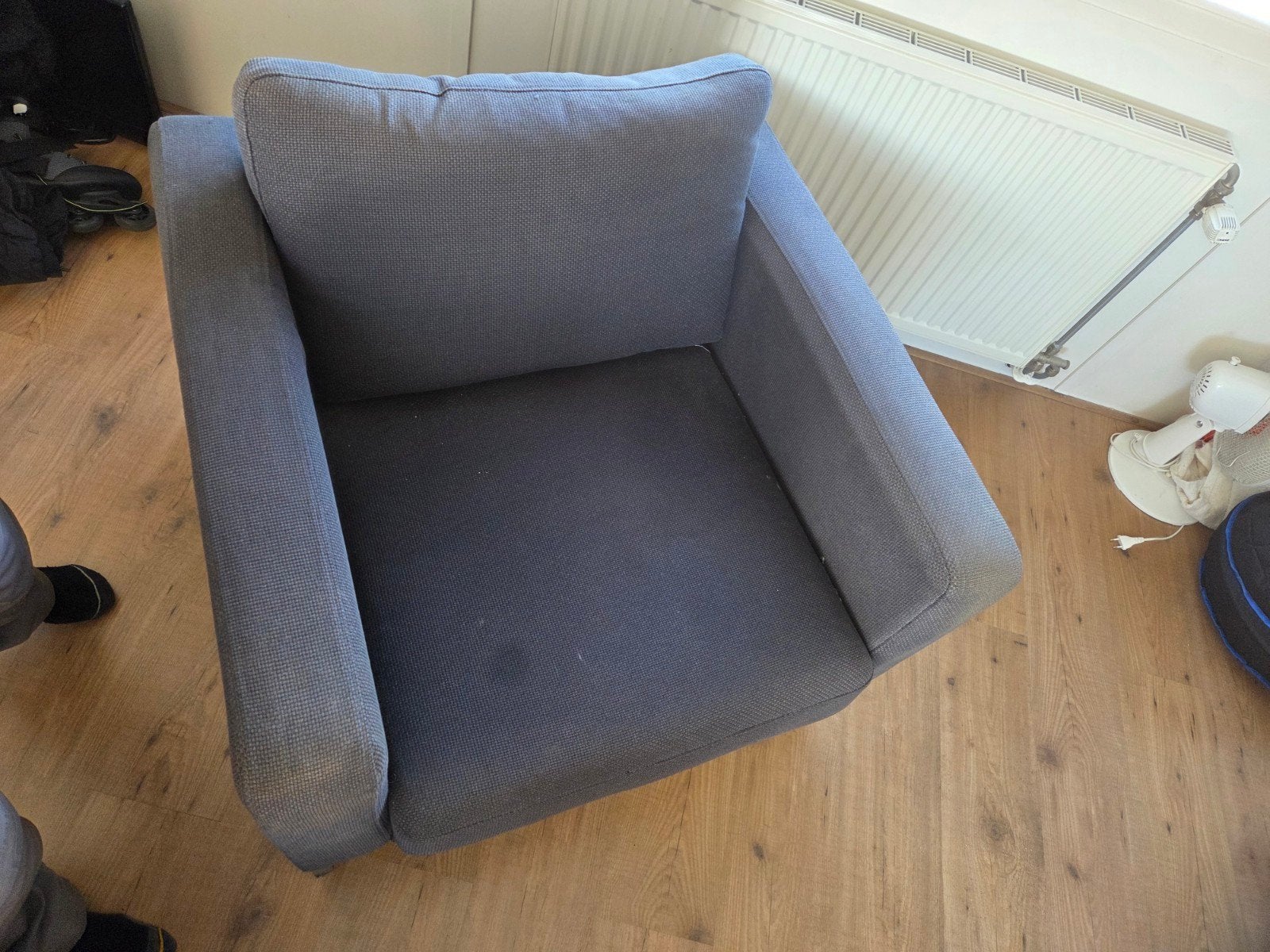 Comfortabele grijze fauteuil - ikea, Huis en Inrichting, Ophalen, 75 tot 100 cm, Zo goed als nieuw, Metaal
