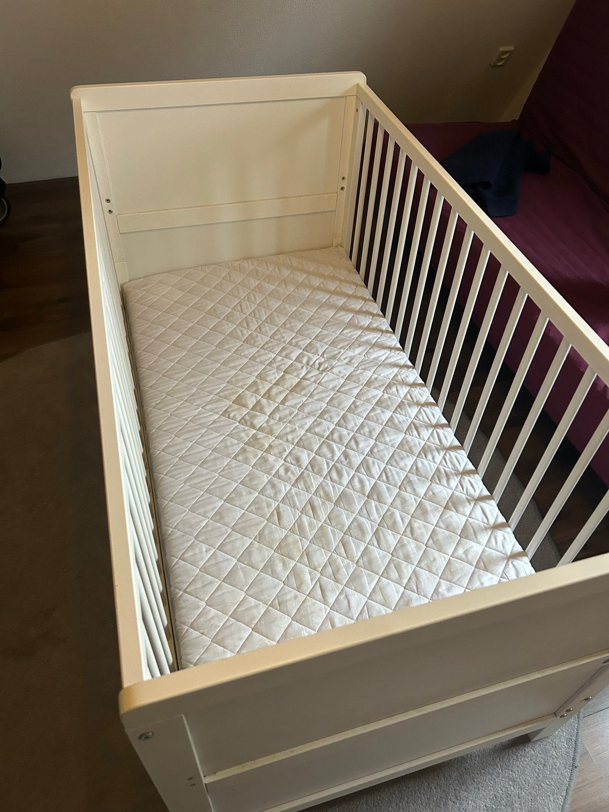 IKEA Sundvik meegroeibed wit met matras, Eenpersoons, Wit, Ophalen of Verzenden, 80 cm