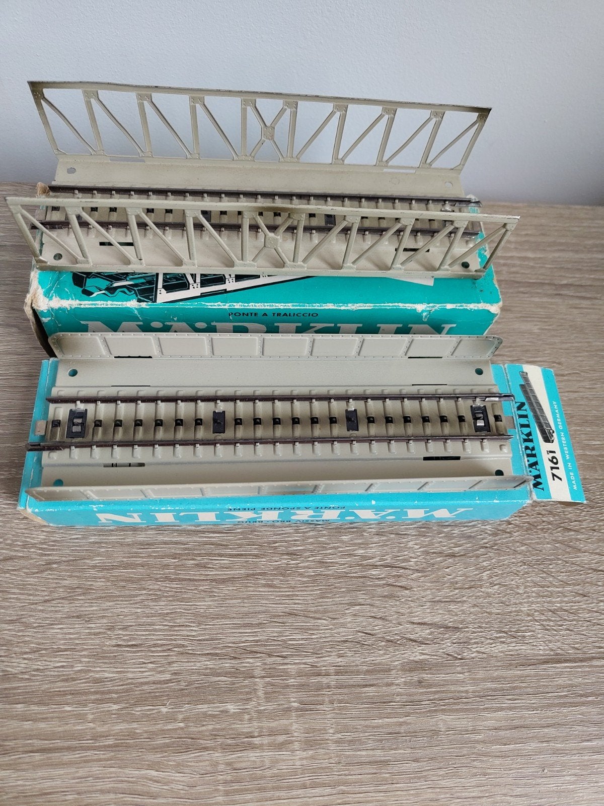 Märklin 7161 7162 rechte metalen bruggen, Ophalen of Verzenden, Wisselstroom, Brug, Tunnel of Gebouw, Märklin