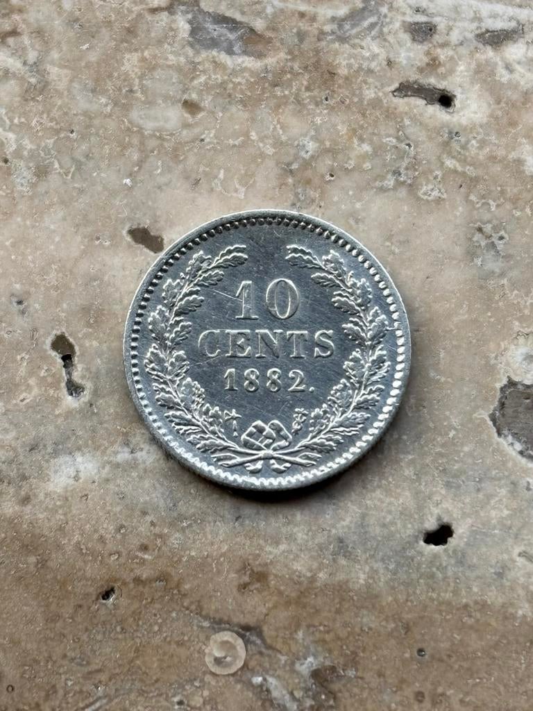 10 cent 1882 Willem III, hele mooie kwaliteit, Postzegels en Munten, Munten | Nederland, Koning Willem III, Zilver, Ophalen of Verzenden
