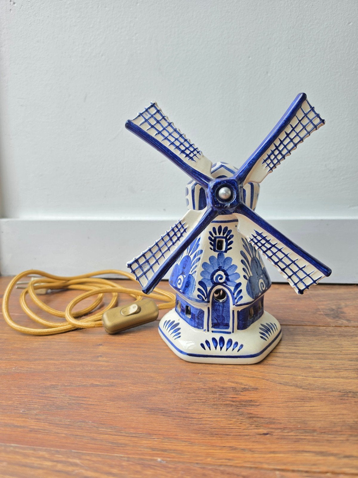 Delfts blauw molentje, lampje, Antiek en Kunst, Ophalen