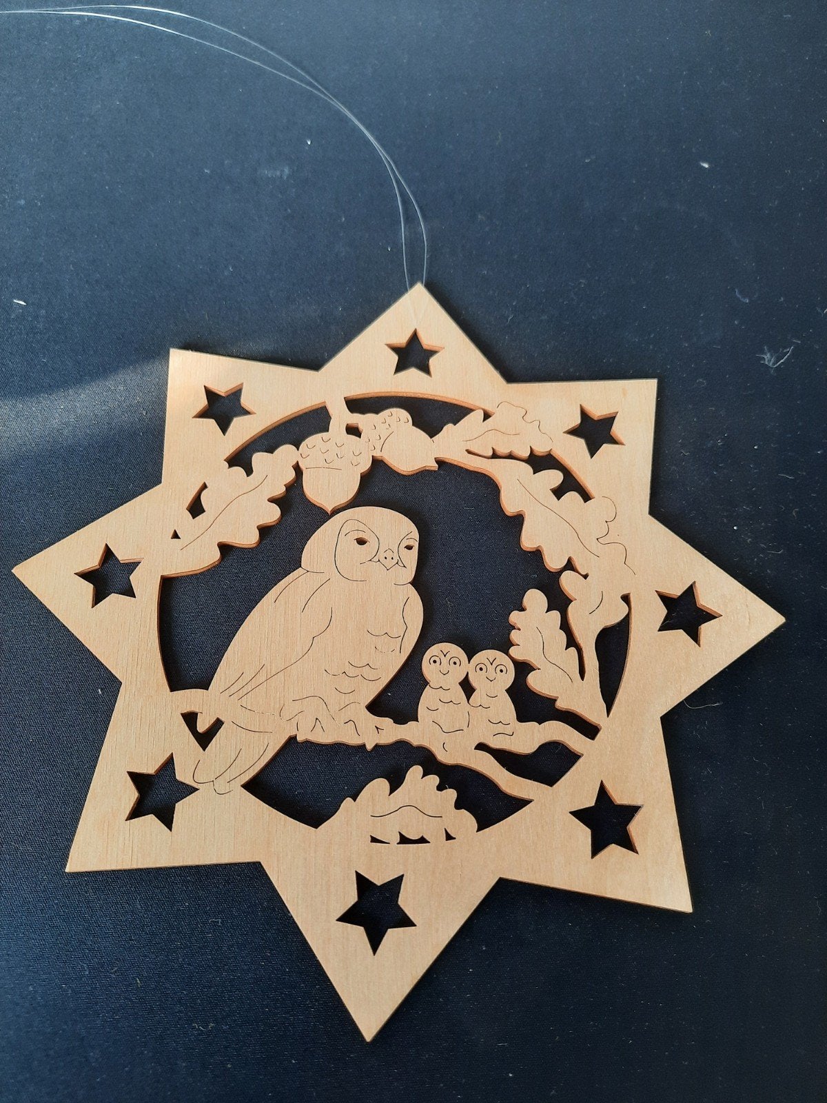 Houten hanger uil familie - 23x23 cm, Huis en Inrichting, Woonaccessoires | Overige, Hout, Nieuw, Ophalen of Verzenden, Landelijk