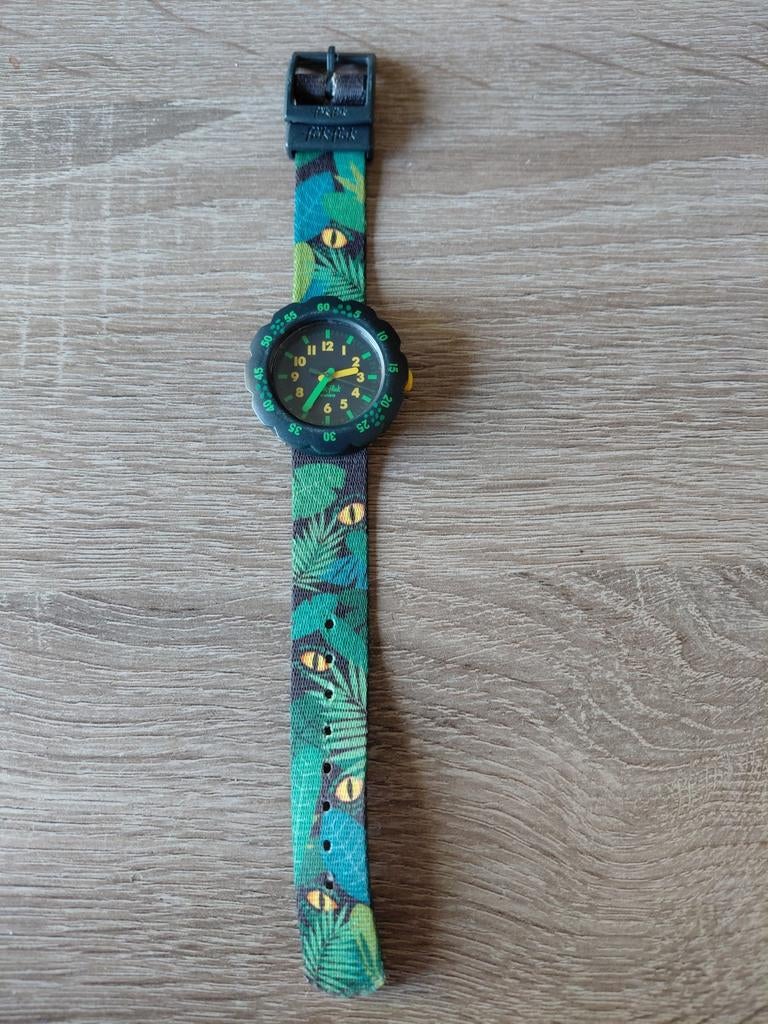 Swiss Flik Flak Horloge - Jungle Stijl - Waterdicht, Sieraden, Tassen en Uiterlijk, Horloges | Kinderen, Ophalen of Verzenden