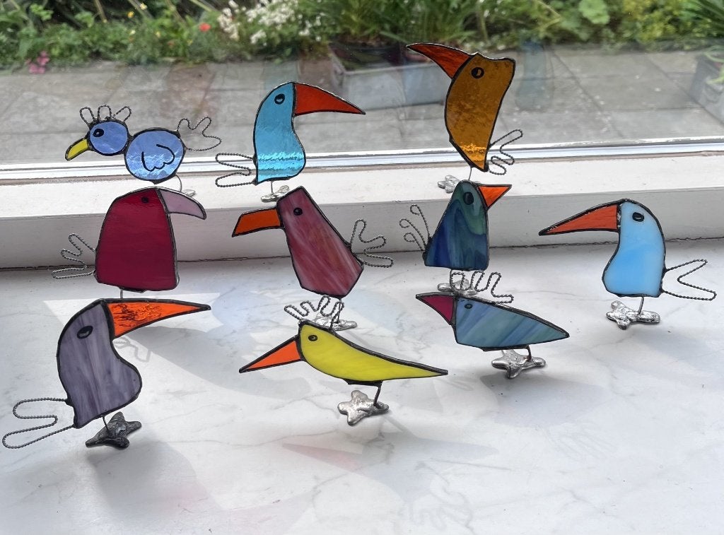 Vogel vosje egel muis tiffany glas dieren, Ophalen of Verzenden, Nieuw