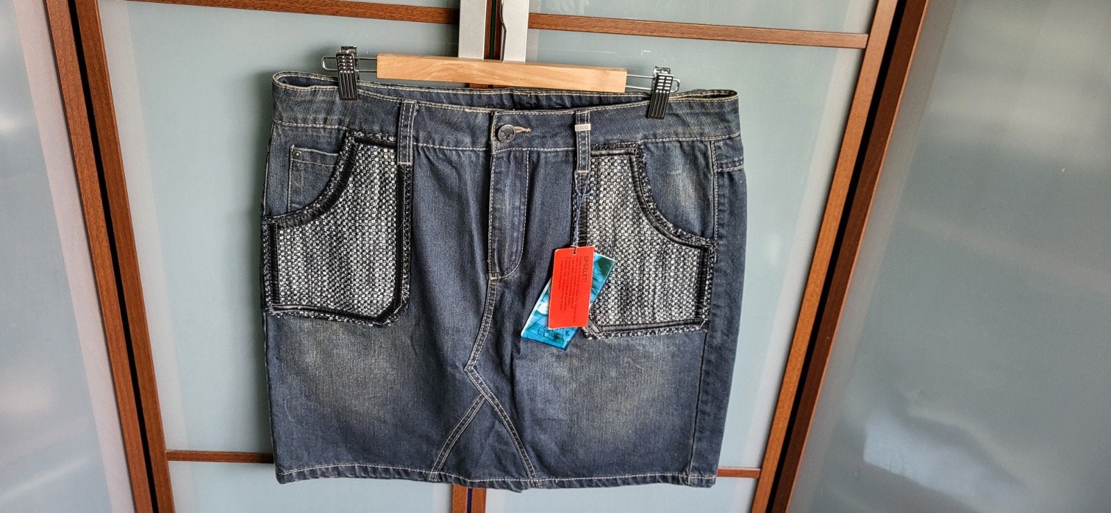 Geisha Jeans Collection Tweed Rok - Donkerblauw Denim, Blauw, Maat 42/44 (L), Nieuw, Ophalen of Verzenden