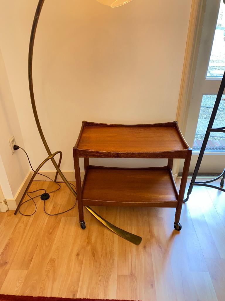 50’s Scandinavisch teak trolley op wieltjes Deens design, Huis en Inrichting, Ophalen, Gebruikt