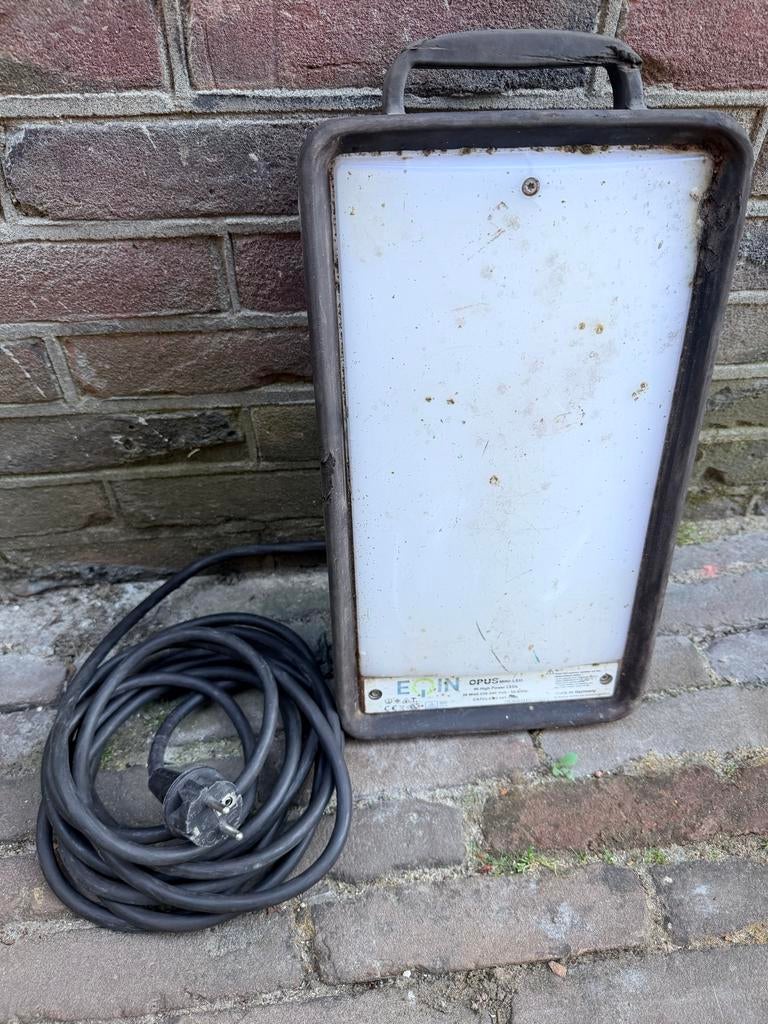 EQIN LED werklamp bouwlamp met lang snoer en stopcontact, Ophalen of Verzenden, Gebruikt, Lamp met armatuur