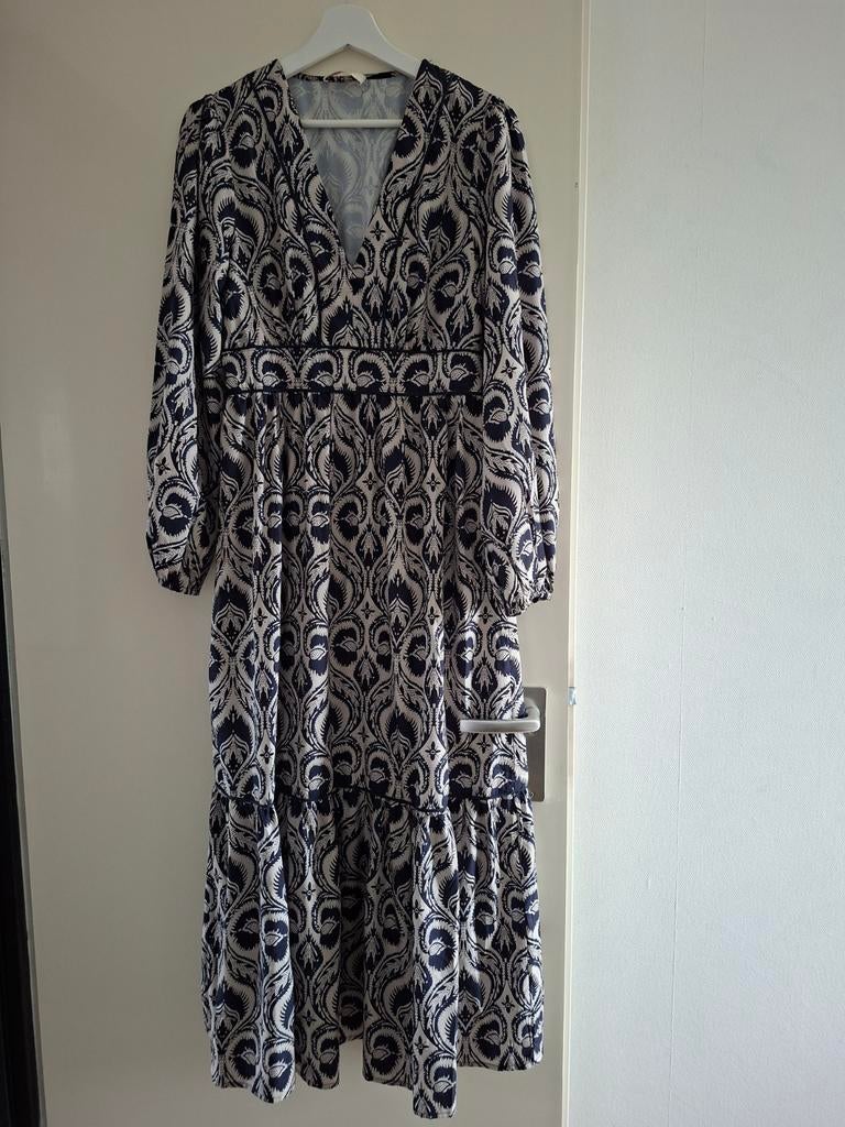 Exquiss's Paris Jurk met print - Maat L, Kleding | Dames, Blauw, Maat 42/44 (L), Ophalen of Verzenden, Zo goed als nieuw