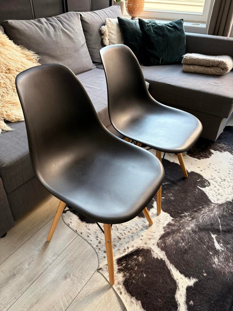 6 stijlvolle stoelen, perfect voor eethoek of kantoor, Huis en Inrichting, Ophalen, Kunststof, Gebruikt, Zwart