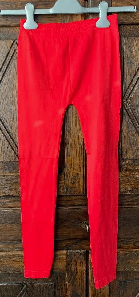 Rode legging, strakke damesbroek, broek; Ergee; M / L, Kleding | Dames, Maat 38/40 (M), Ophalen of Verzenden, Zo goed als nieuw