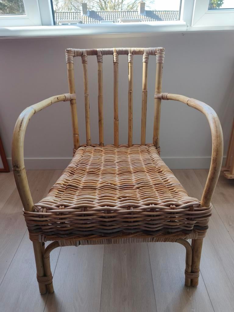 Ikea Jassa rotan stoel - Zo goed als nieuw, Vintage, Scandinavisch, Bruin, Riet of Rotan, Ophalen of Verzenden