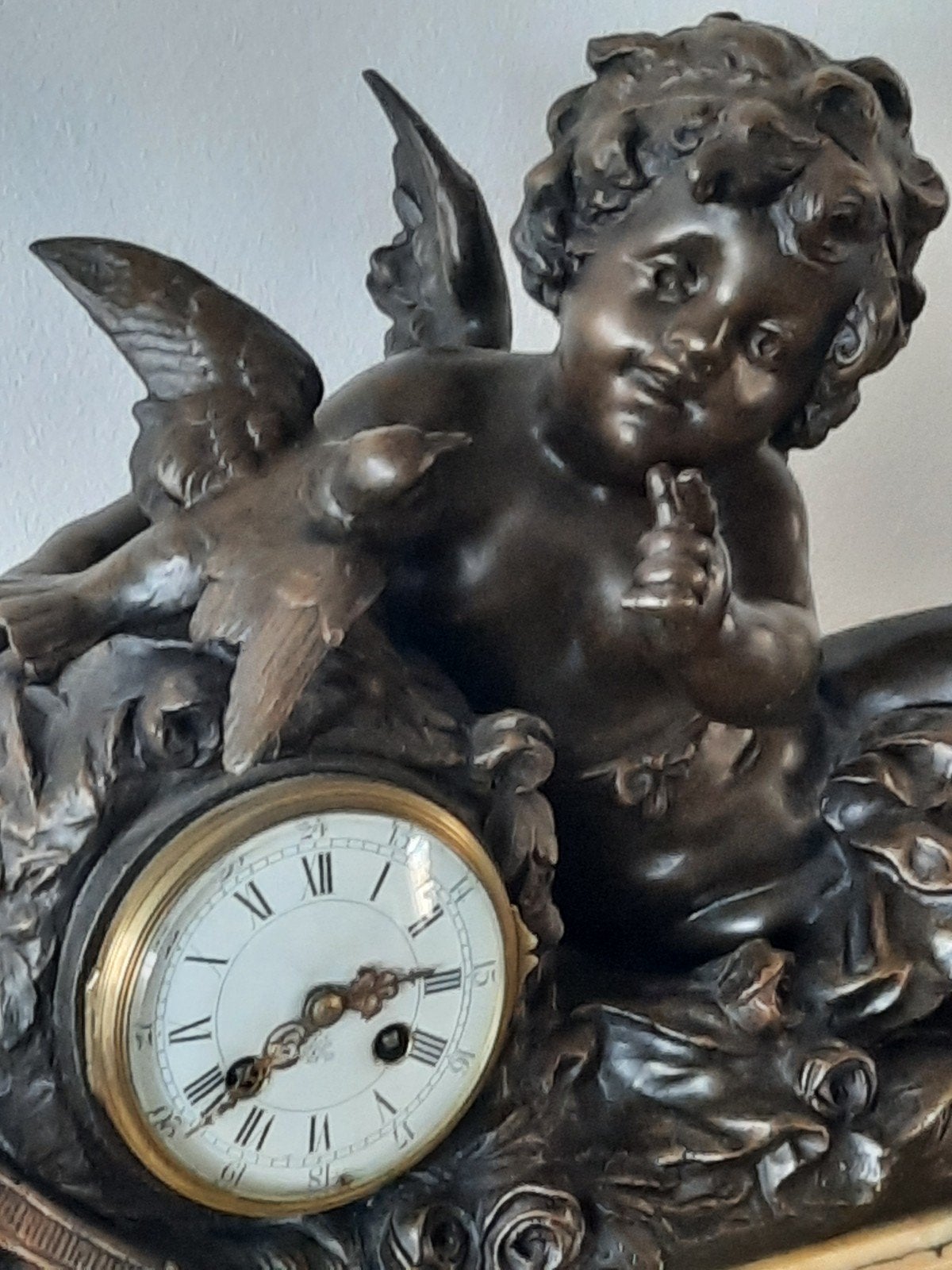 Antieke klok met engel  Monreau, Antiek en Kunst, Antiek | Klokken, Ophalen