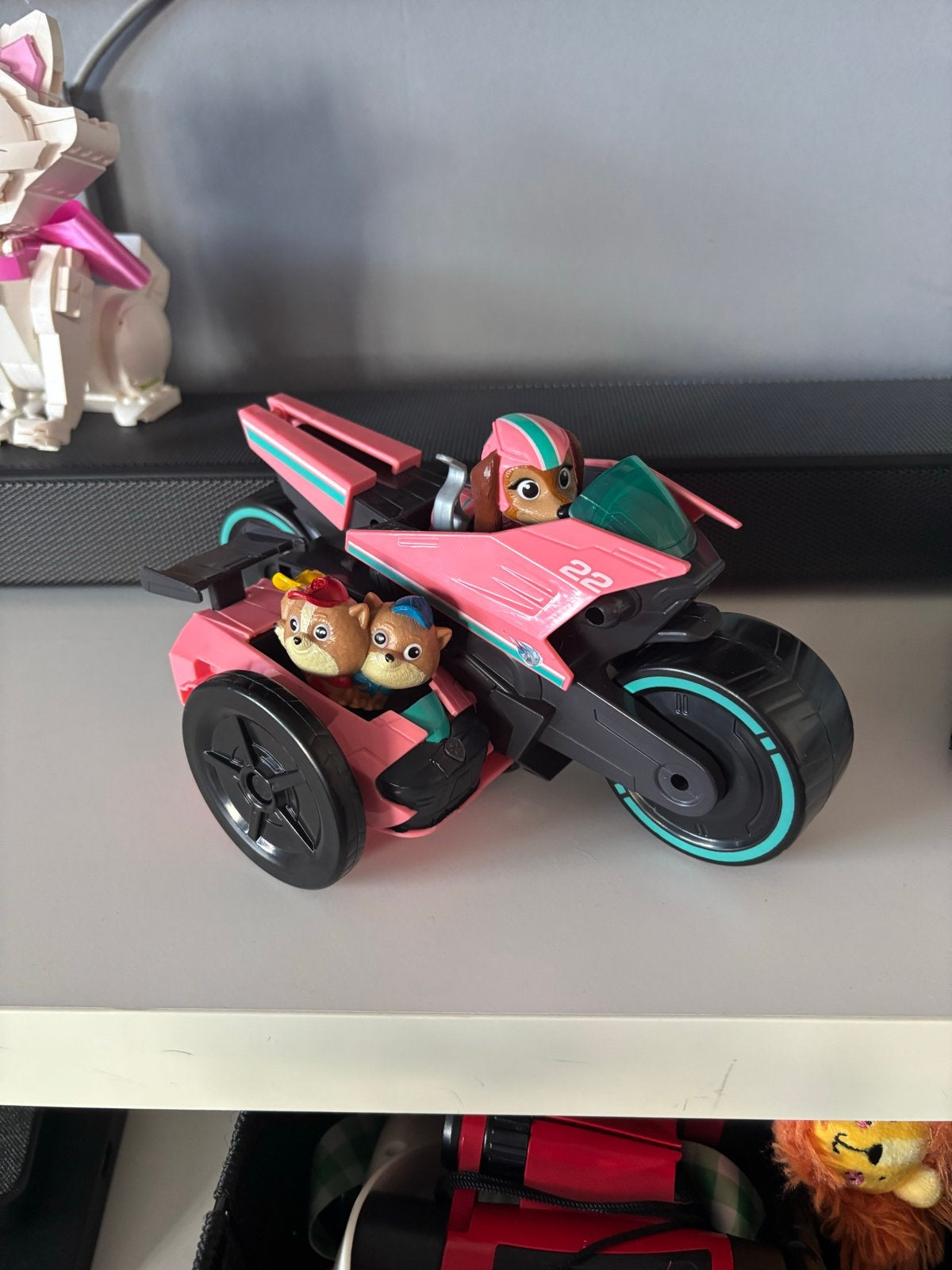 Paw Patrol Skye Motor met zijspan en figuren, Ophalen of Verzenden, Zo goed als nieuw
