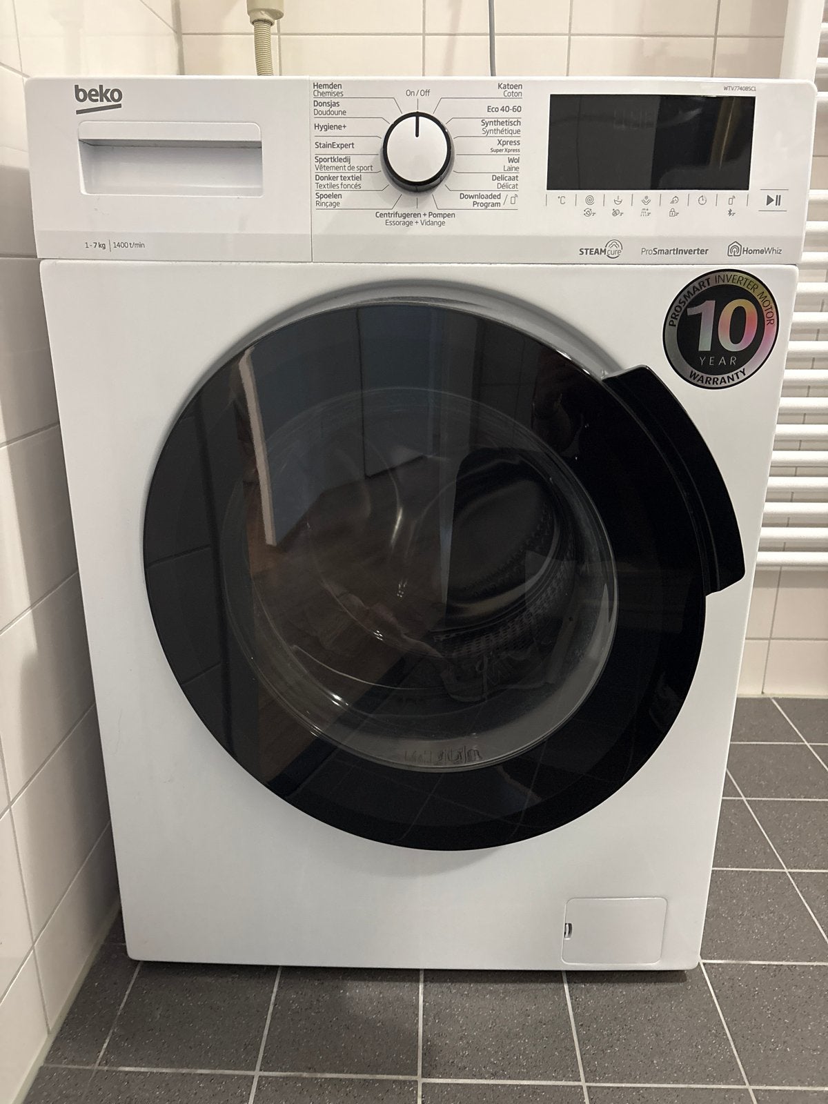 Beko WTV7600N0 Wasmachine 7kg 1400 toeren ProSmartInverter, Witgoed en Apparatuur, Wasmachines, Ophalen, Gebruikt, Voorlader, Wolwasprogramma