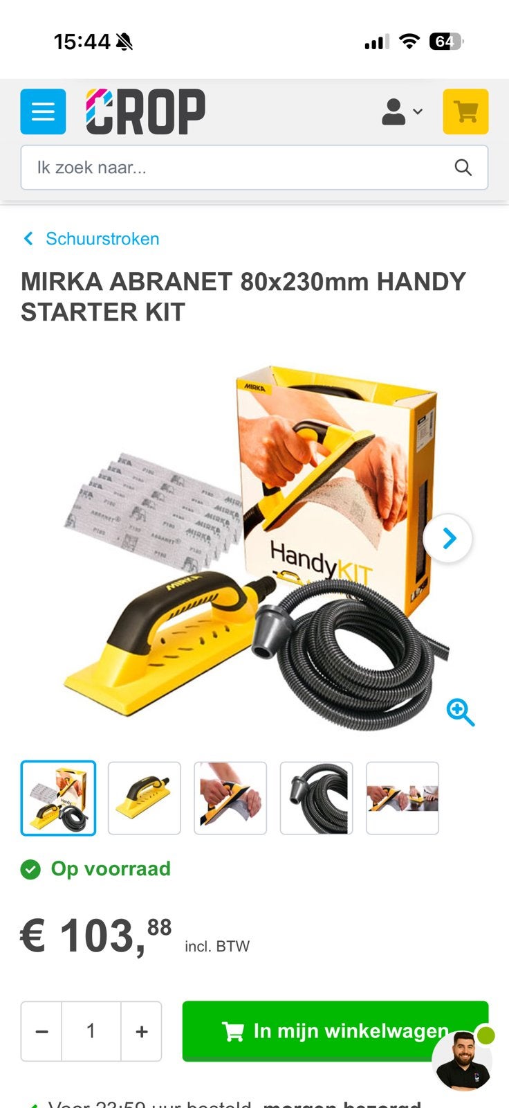 Mirka Handschuurset Handy 80x230mm met Abranet nieuw?, Ophalen of Verzenden, Nieuw, Overige typen