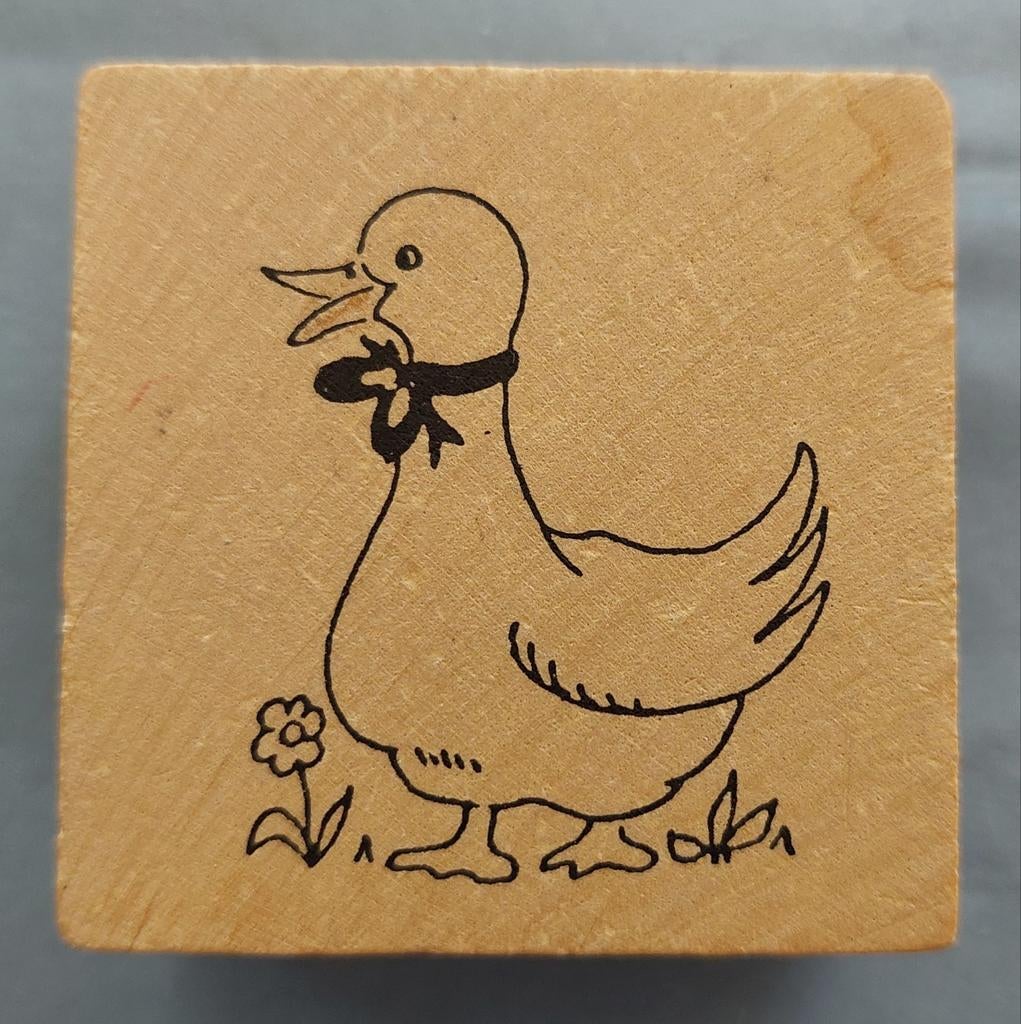 Houten stempel - Eend, Hobby en Vrije tijd, Stempelen, Ophalen of Verzenden, Houten stempel