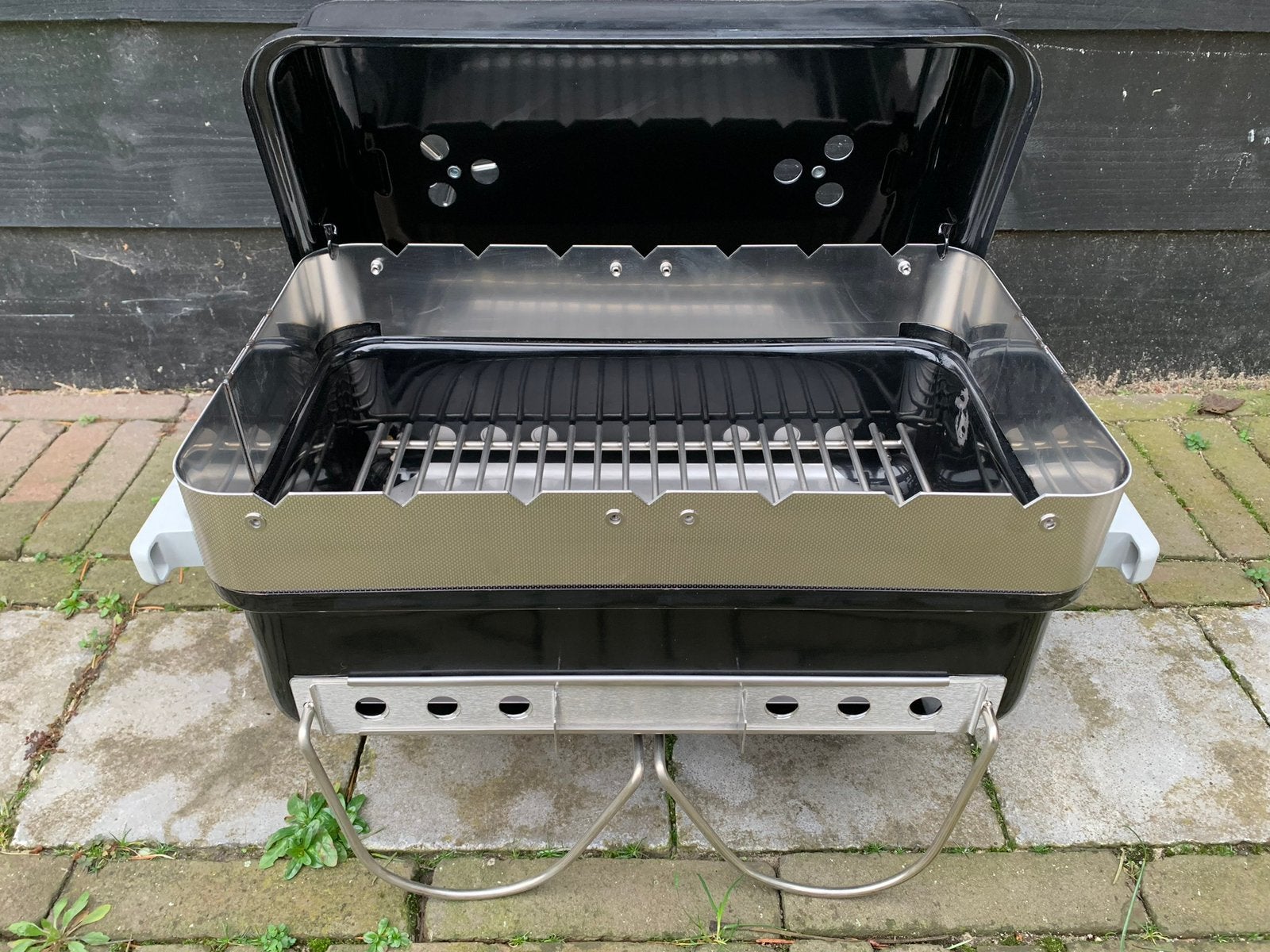 Shaslick Houder RVS voor Weber Go-Anywhere, Tuin en Terras, Houtskoolbarbecues, Nieuw, Met accessoires, Ophalen of Verzenden