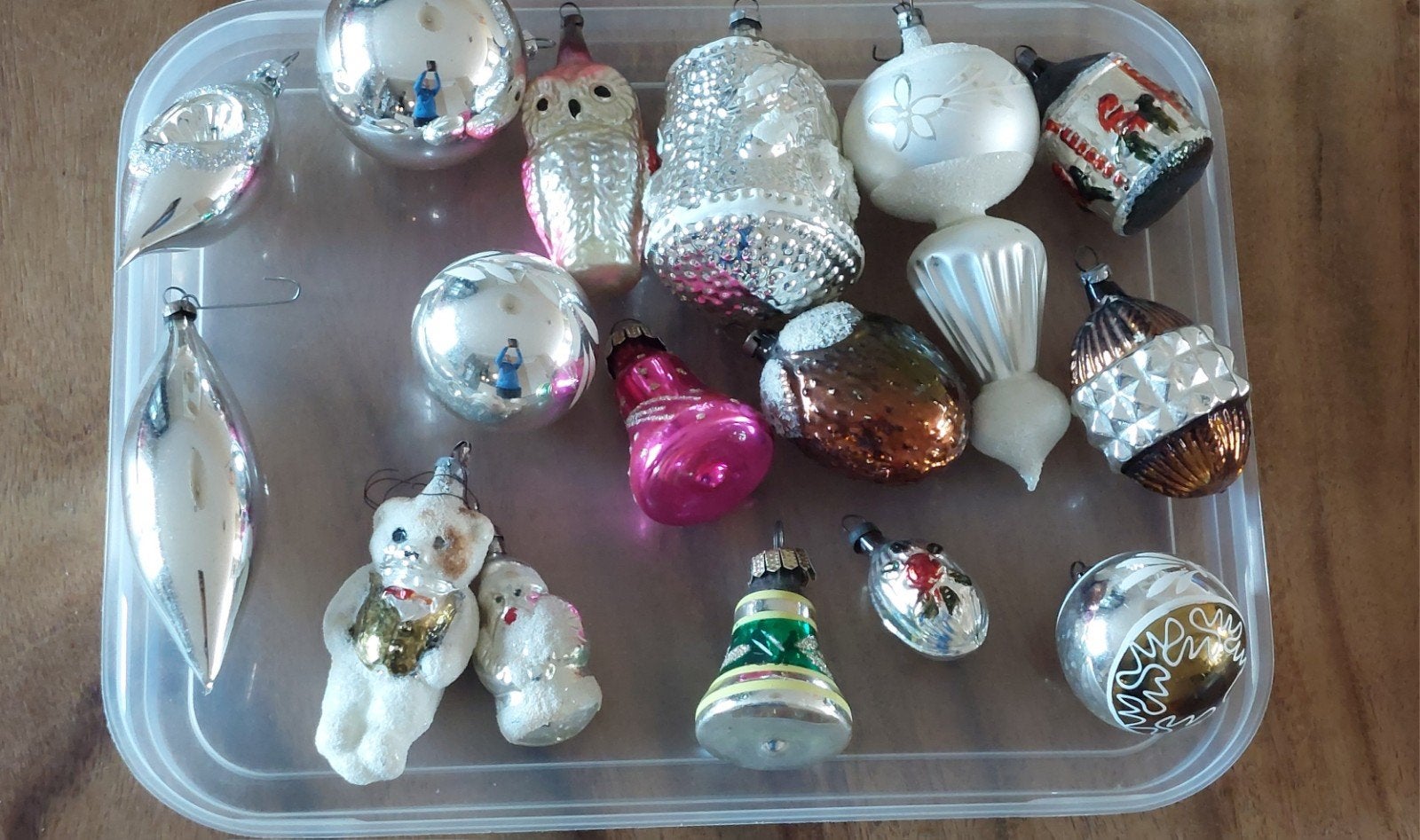 16 oude en antieke kerstballen., Diversen, Ophalen, Gebruikt