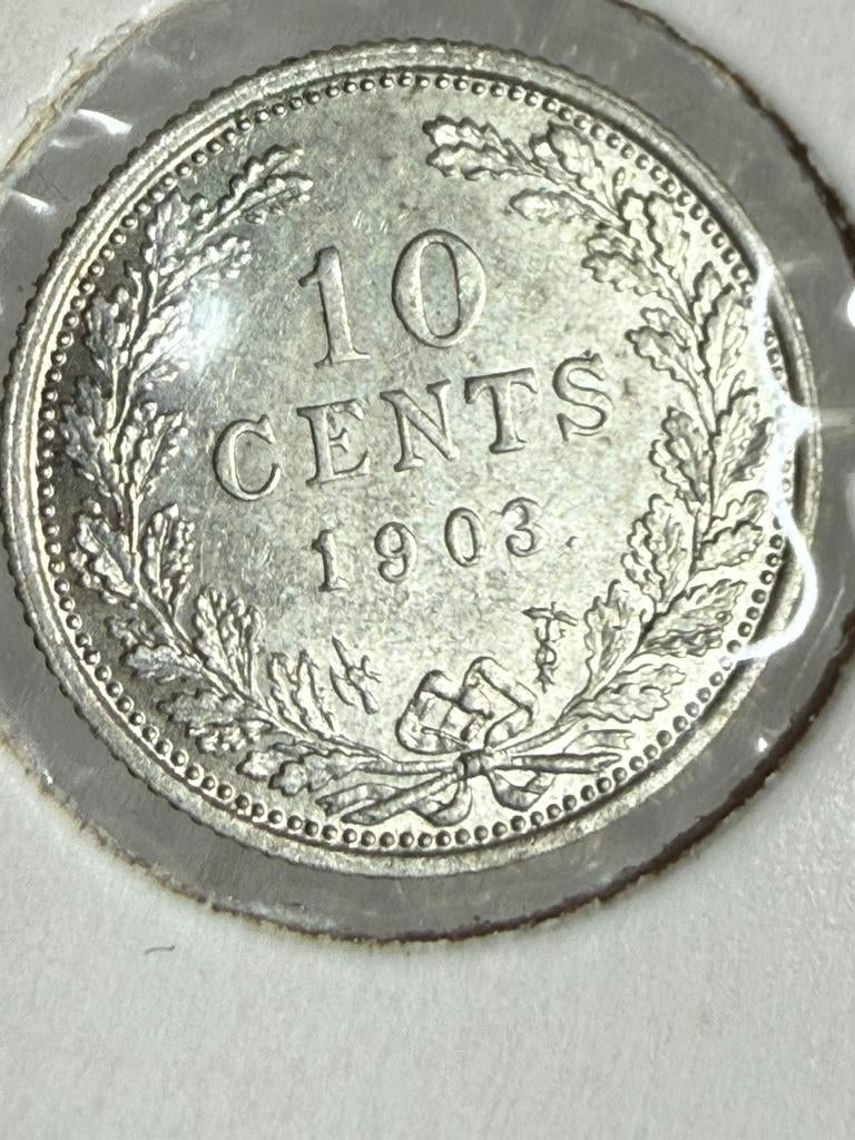 10 cent 1903 Wilhelmina, Zilver, Ophalen of Verzenden, 10 cent, Koningin Wilhelmina