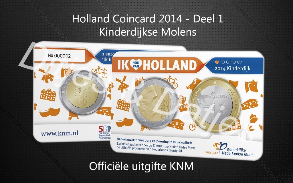 Holland Coincard 2014 - Deel 1 - Kinderdijkse Molens, Postzegels en Munten, Ophalen of Verzenden, Koningin Beatrix, Euro's