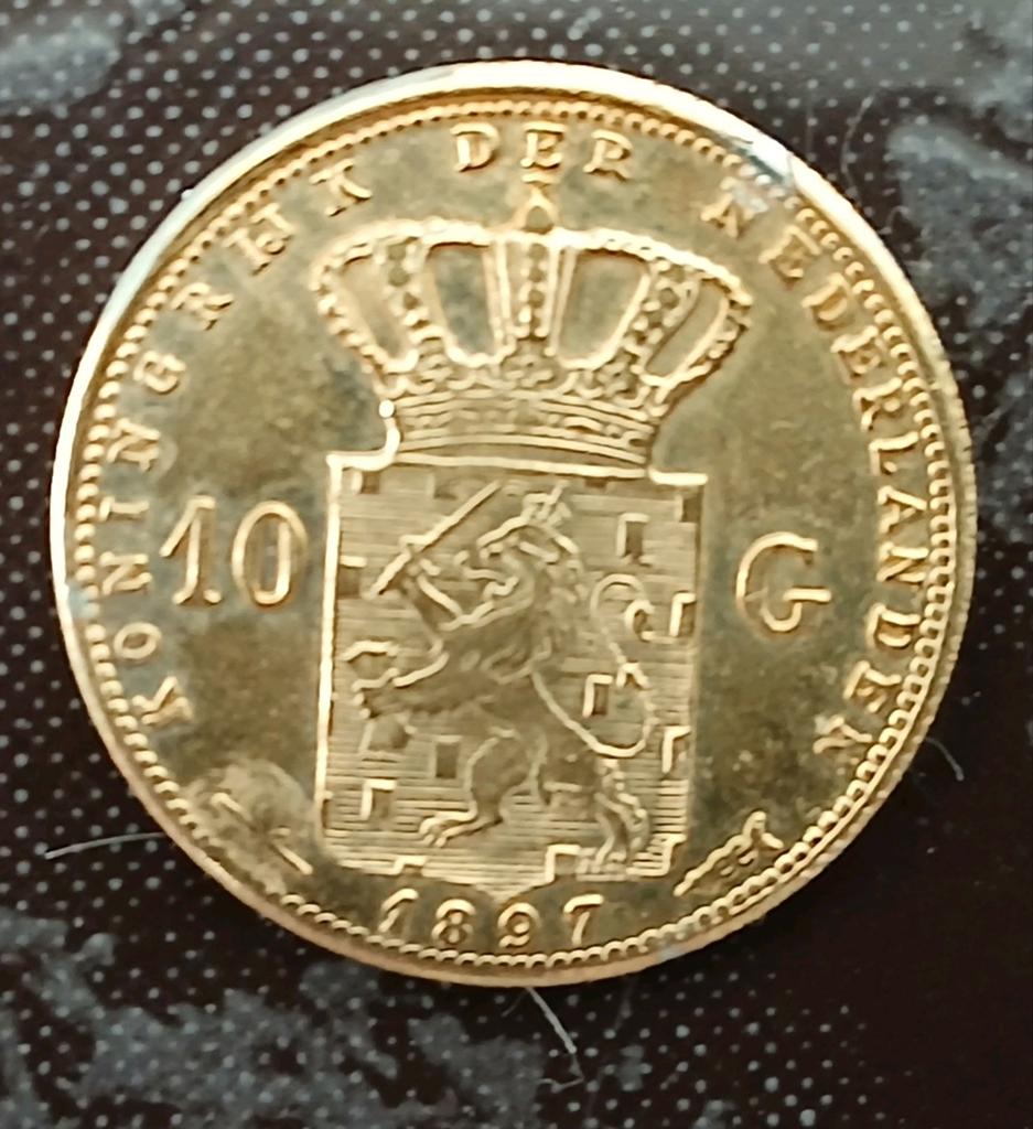 Gouden tientje 1897 Wilhelmina duplicaat, Ophalen, Koningin Wilhelmina, 10 gulden, Losse munt