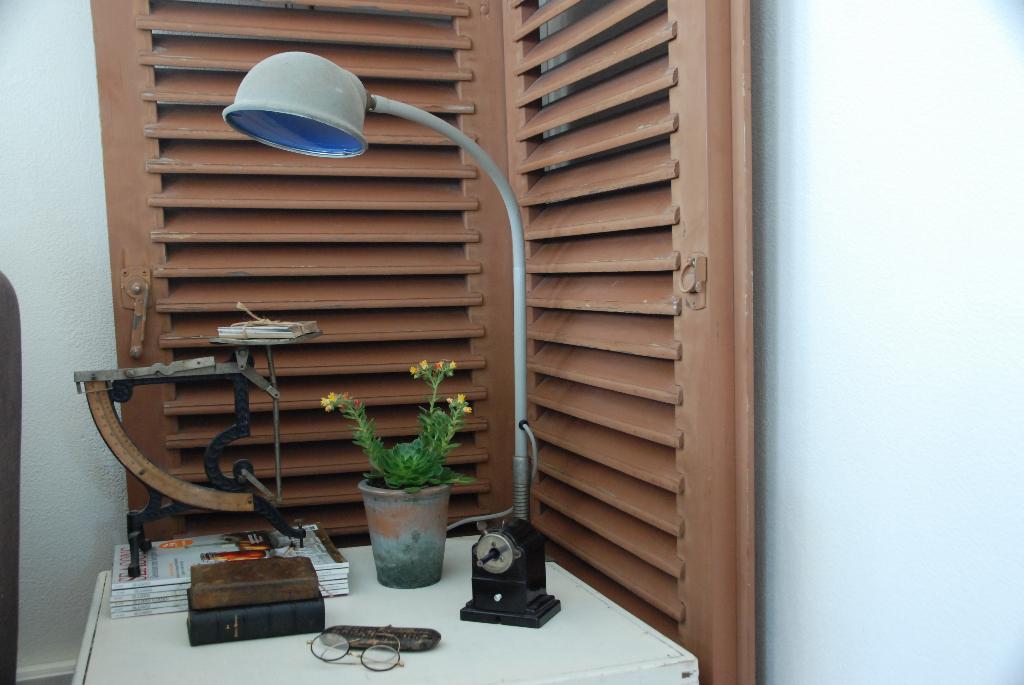Vintage werkplek of bureaulamp, Gebruikt, 50 tot 75 cm, Glas, Ophalen of Verzenden