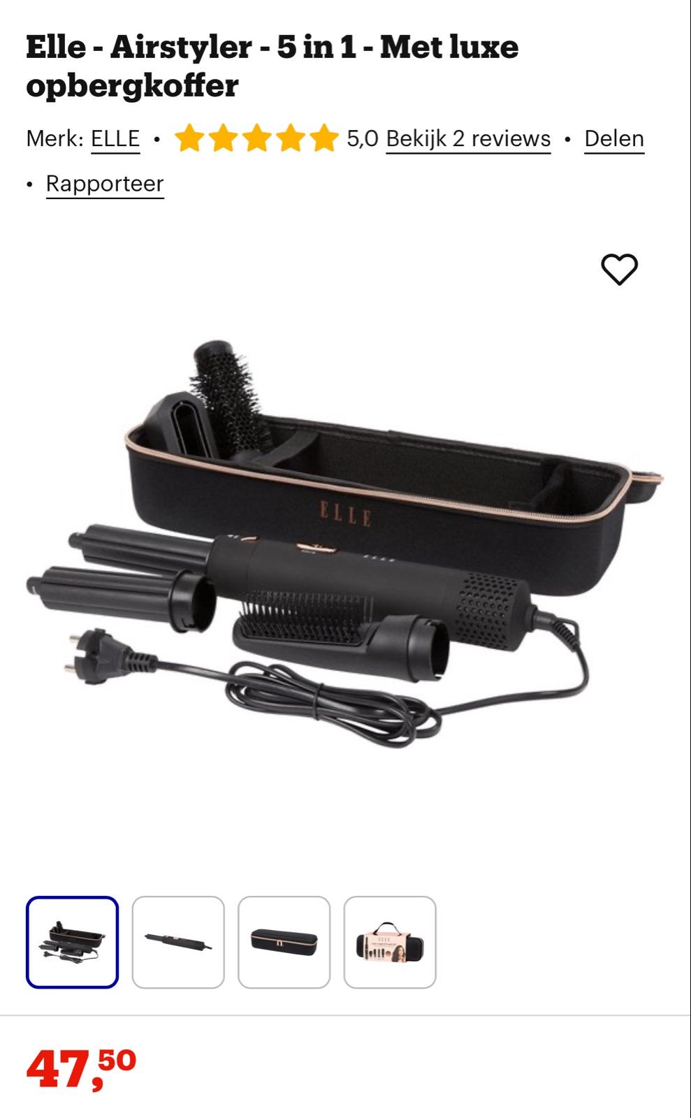 Elle Airstyler 5-in-1: Föhn, Krultang, Borstels, Ophalen of Verzenden, Nieuw, Haarverzorging