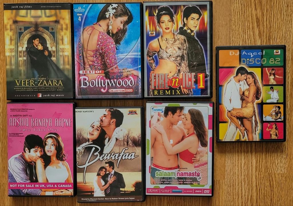 7 Bollywood DVD's, Vanaf 12 jaar, Ophalen of Verzenden, Gebruikt