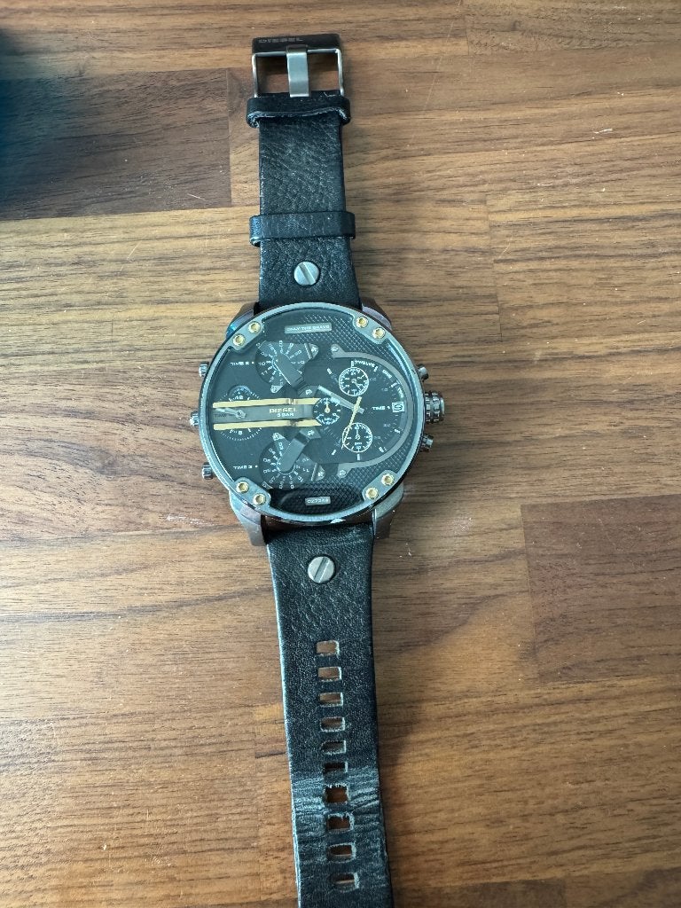 Diesel Big Daddy DZ7348 Herenhorloge - incl. doosje, Sieraden, Tassen en Uiterlijk, Horloges | Heren, Overige merken, Leer, Polshorloge