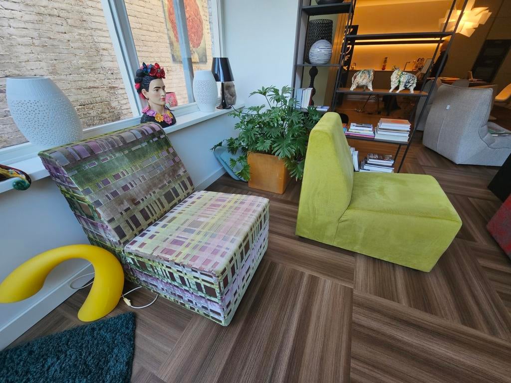 2 fauteuiltjes, Huis en Inrichting, Fauteuils, Ophalen, Gebruikt, 75 tot 100 cm, 50 tot 75 cm