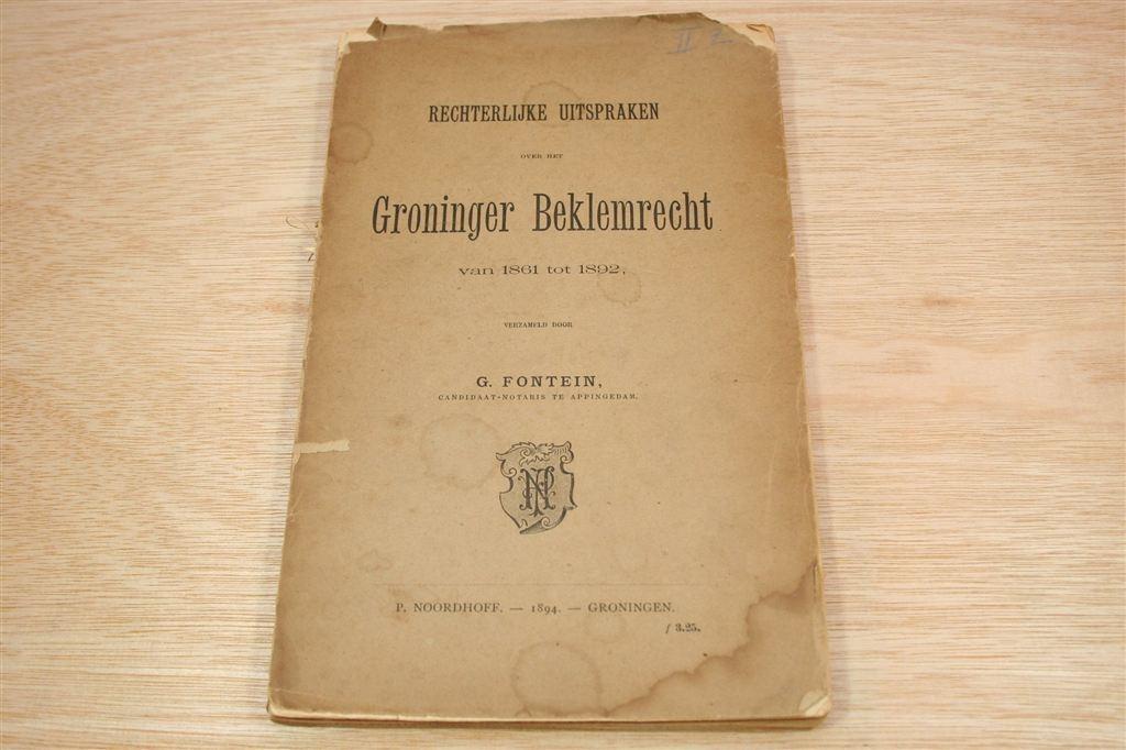 Groninger Beklemrecht [1894] — Zeldzaam, Boeken, Geschiedenis | Stad en Regio, Gelezen, Ophalen of Verzenden