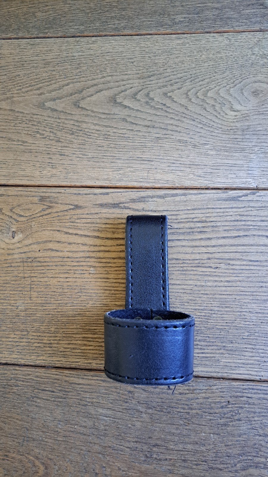 Zwart leren holster voor zwaard / hoorn voor LARP, Ophalen of Verzenden, Zo goed als nieuw, Accessoires
