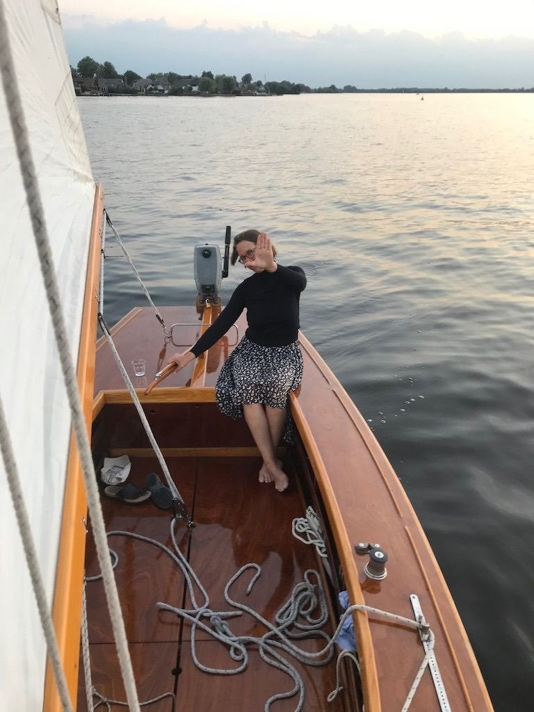 16m2 zeilboot, mahonie, opknapper voor liefhebber, Watersport en Boten, Ophalen, Gebruikt, 16m² klasse, Dekzeil