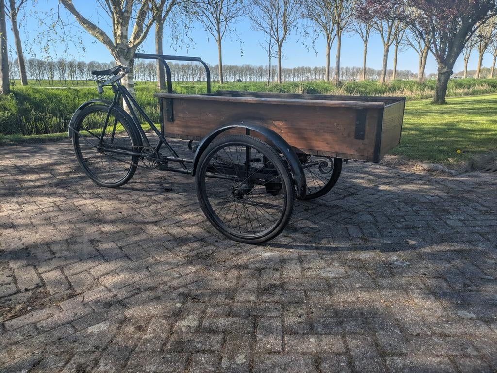 Prachtige oude bakfiets, Ophalen, Gebruikt