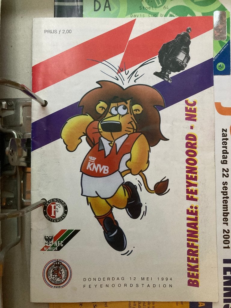 programma Ned bekerfinale Feyenoord -NEC 1994, Verzenden, Zo goed als nieuw, Feyenoord, Boek of Tijdschrift