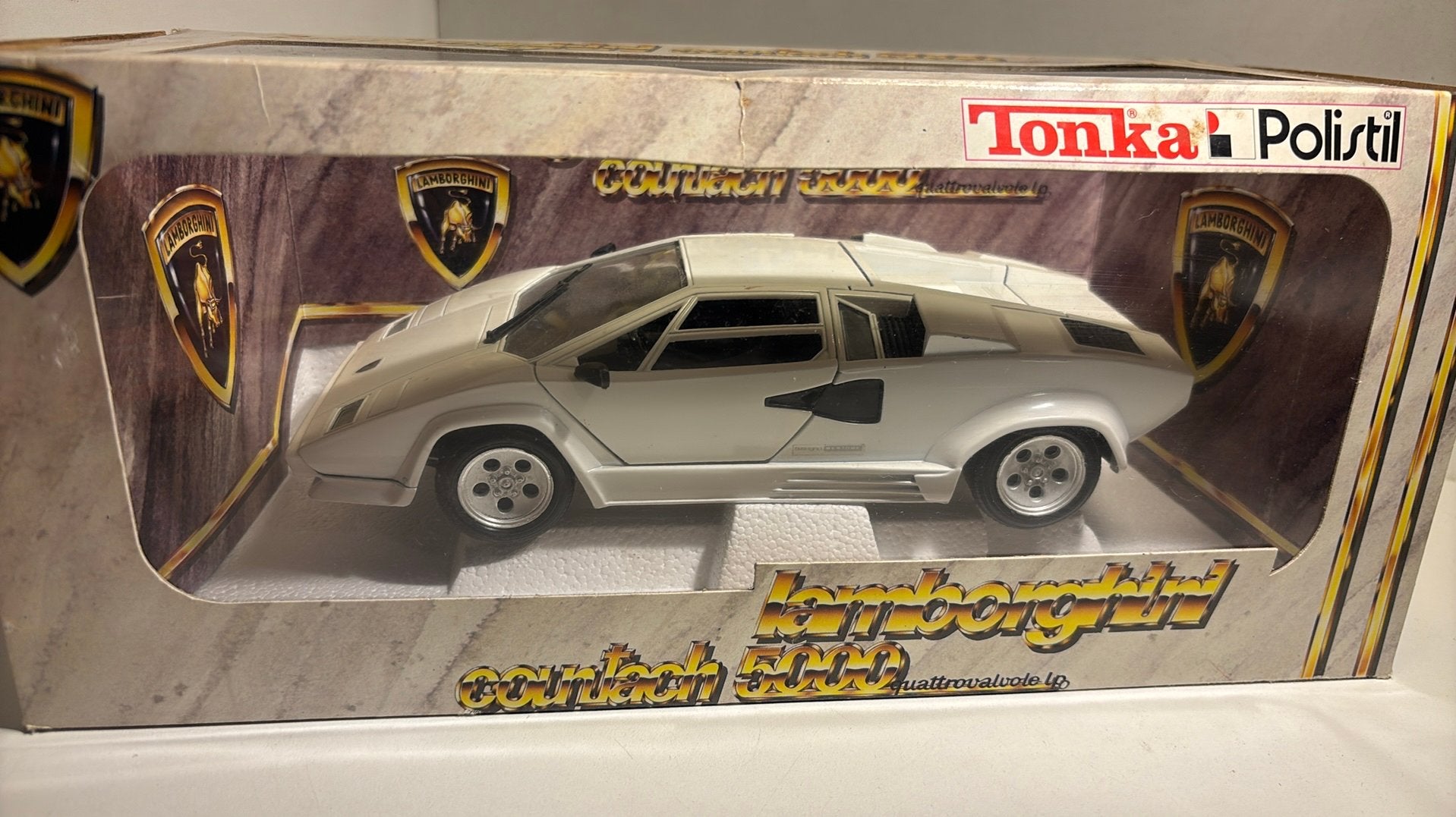 Lamborghini countach 5000 wit polistil 1.16, Hobby en Vrije tijd, Overige merken, Ophalen of Verzenden, A, A