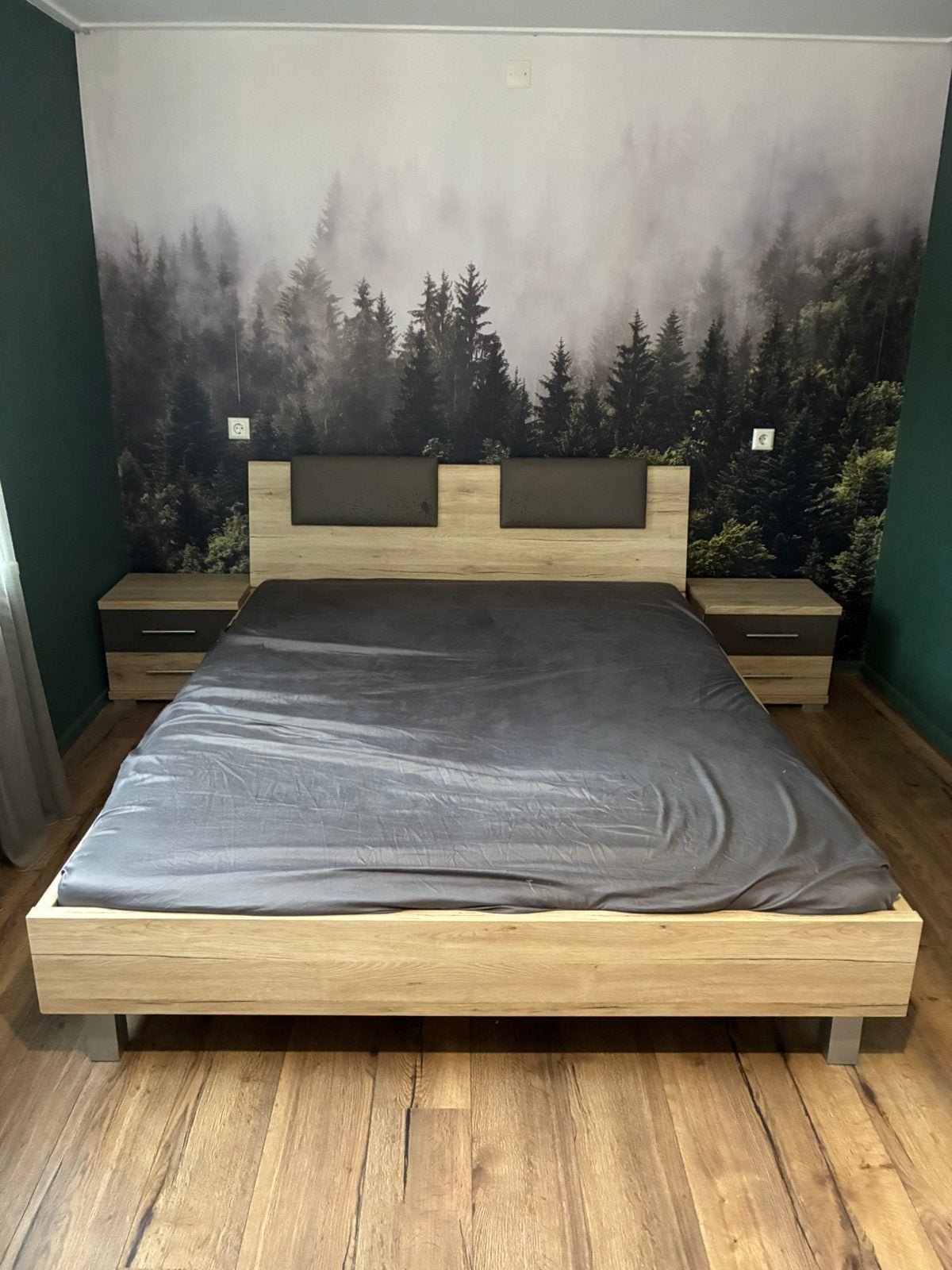 Tweepersoons slaapkamerset bed plus kasten, Ophalen, 210 cm, Tweepersoons, Zo goed als nieuw