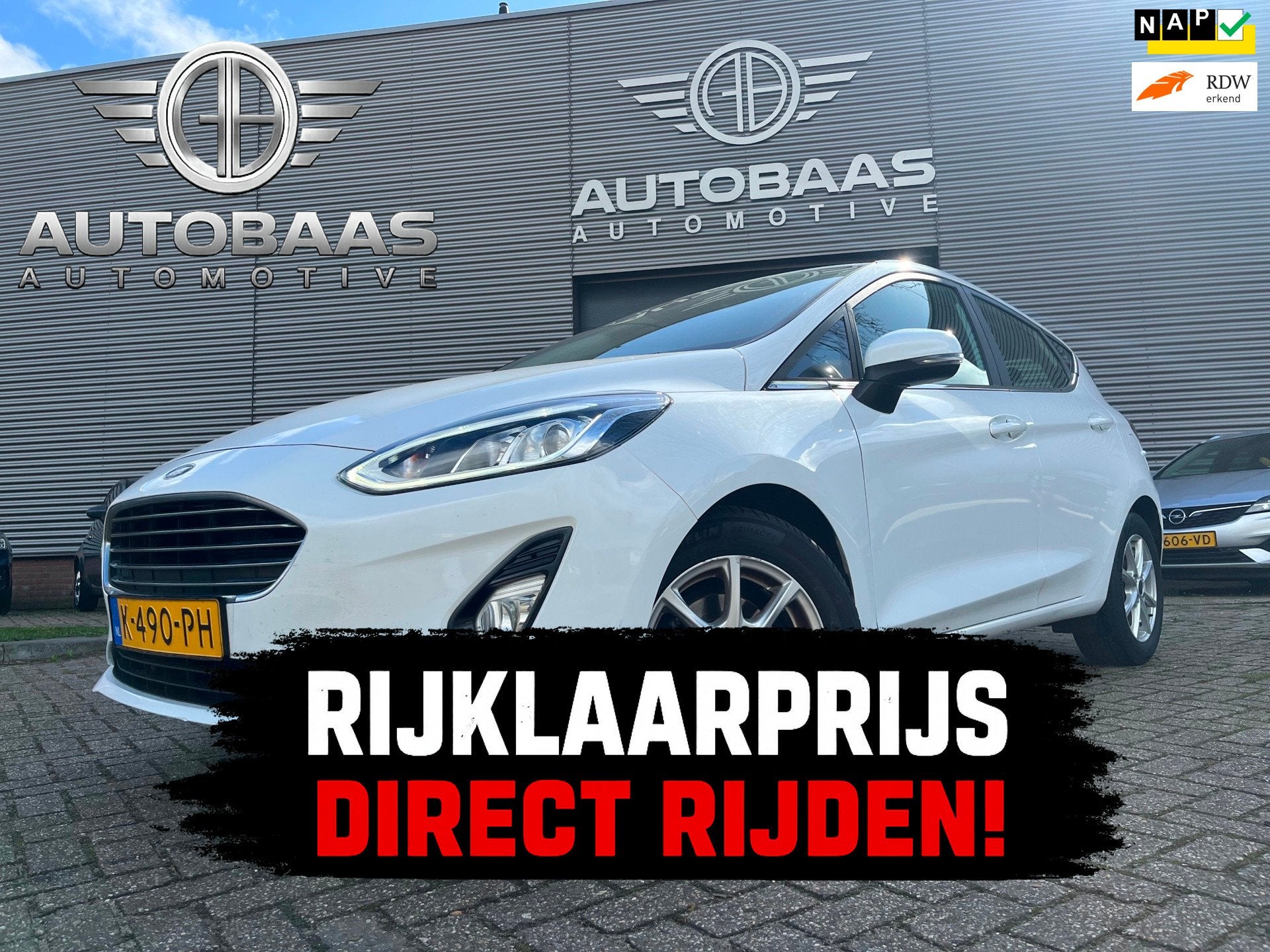 Ford Fiesta 1.0 Titanium AUTOMAAT+NL-AUTO+1EIG+NAP+NAVI+FULL, 125 pk, Gebruikt, Bedrijf, Onderhoudsboekje
