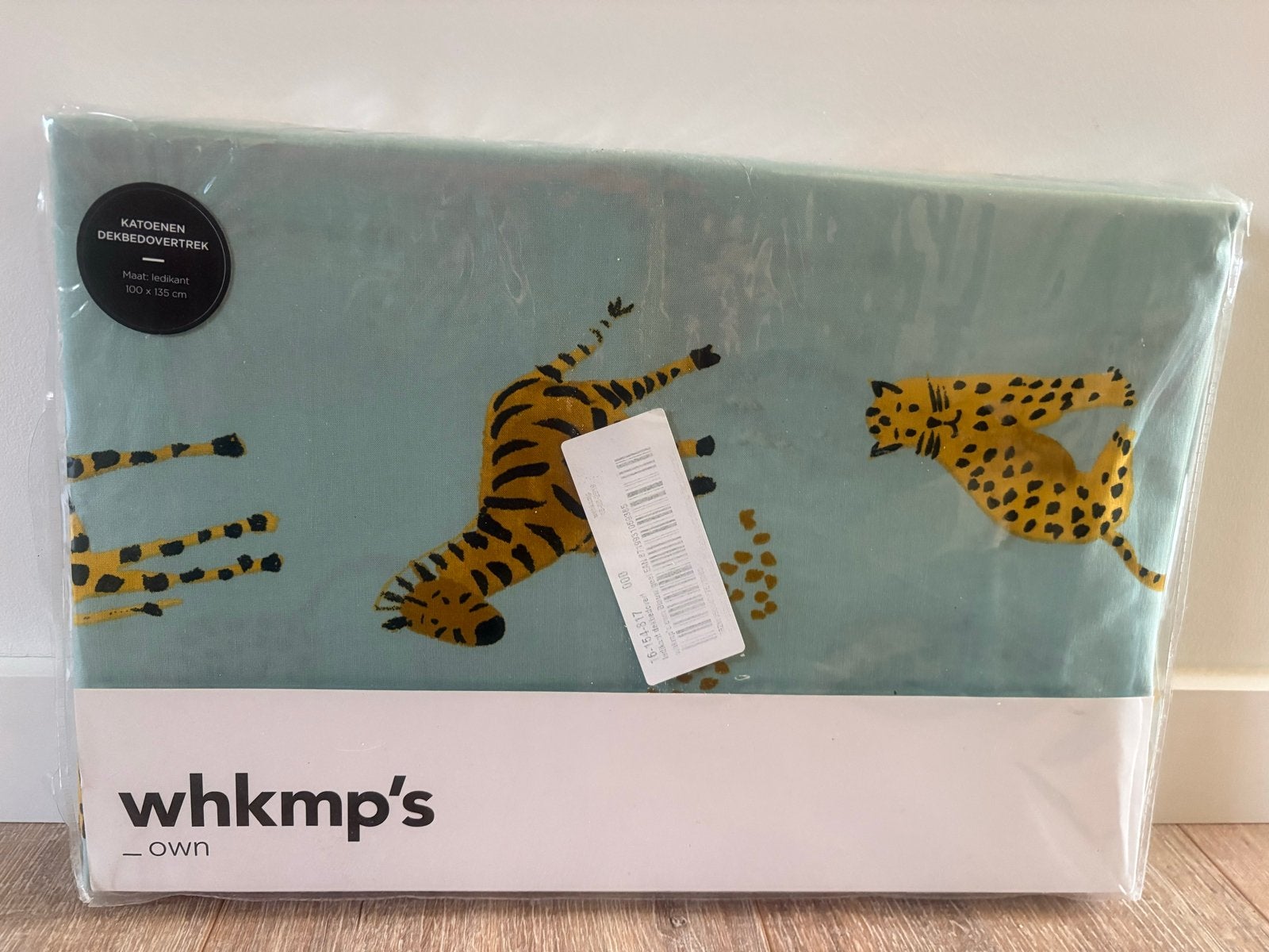 WHKMP's Katoenen Dekbedovertrek met Dierenprint, Eenpersoons, Blauw, Dekbedovertrek, Katoen
